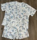 Blue & Sage Camo Short Set